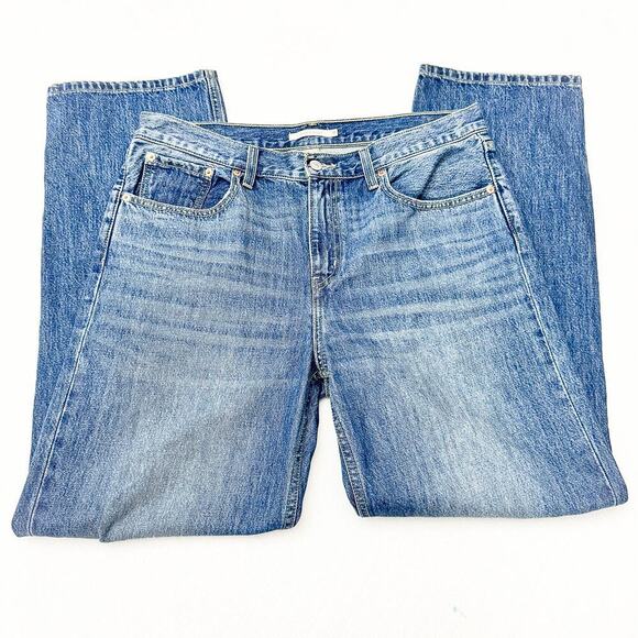 Levi's Low Pro Straight Denim Jeans Ripped Knees Med Wash Size 31 - Picture 4 of 9